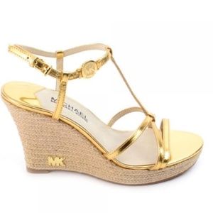 Michael Kors Kami Wedge Sandal in Pale Gold